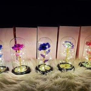 Galaxy Rose in Glass Dome